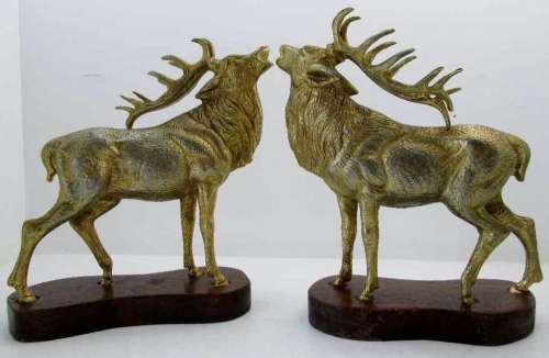 Fantastic Metal Reindeer Bookends - 29cm/23cm/9cm - Heavy! 2,8kg each