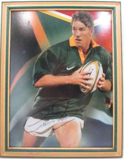 Autographed Gary Teichmann Picture, Framed, Signed On Glass - 41cm/32cm