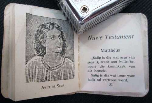Die Klein Bybeltjie - FMN Greetings, Parow, Cape Town - Miniature Bible (Extracts) - 5,5cm/4,5cm