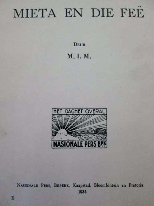 Mieta En Die Fee  - M I M - Nasionale Pers, 1935