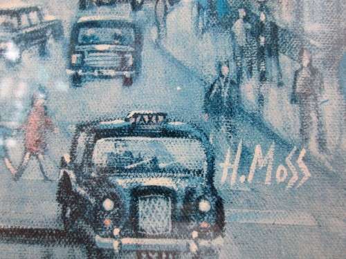 Quality H Moss Print Framed Behind Glass - Total Size 40cm/32cm