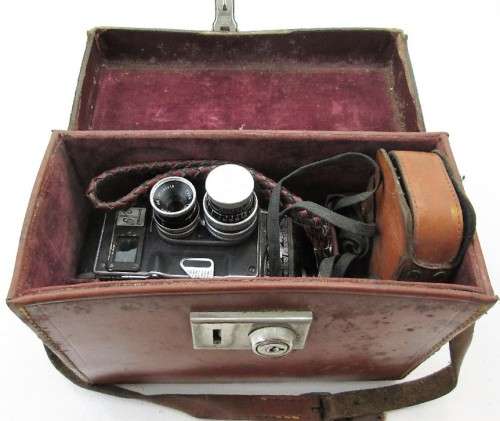Vintage 1953 Bolex Paillard B-8 8mm Movie Camera + Weston Master II Light Meter + Unused Kodak Film
