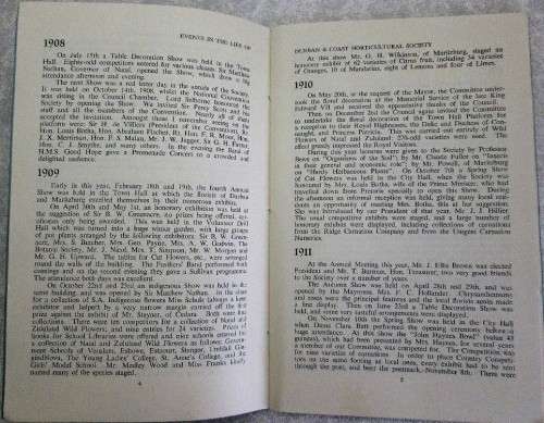 Events In The Life Of The Durban And Coast Horticultural Society 1903 To 1963 - L Okell