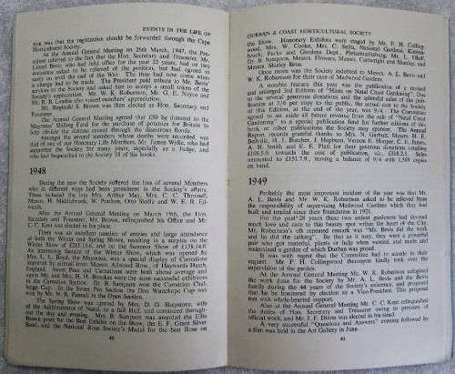Events In The Life Of The Durban And Coast Horticultural Society 1903 To 1963 - L Okell