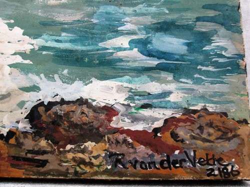 R Van Der Velde Original Painting On Board - 29,5cm/42cm