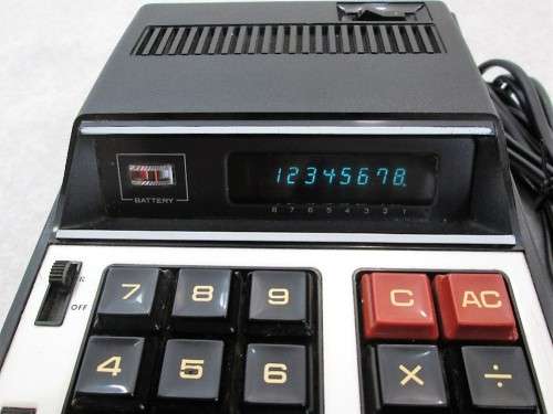 Vintage Casio Model AS-8D Green LCD Calculator