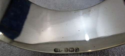 Boxed Engraved C & J British Birmingham Silver Serviette Holder Set Dated 1938 - Silver Weight 40g