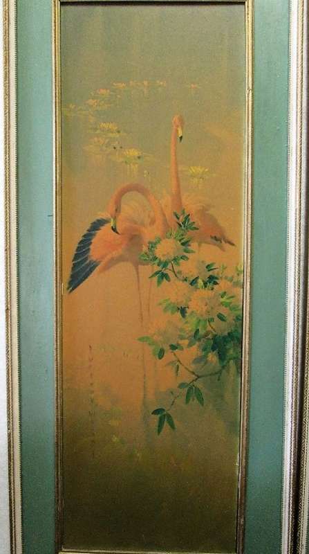 Popular Retro Kitsch Framed Vernon Ward Flamingo Prints - Total Size: 91cm/40cm