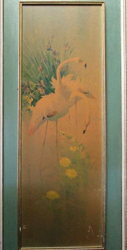 Popular Retro Kitsch Framed Vernon Ward Flamingo Prints - Total Size: 91cm/40cm
