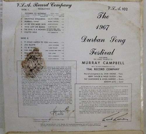 The 1967 Durban Song Festival: The Annual South African Song Writing Competition - Teal, VLA 102