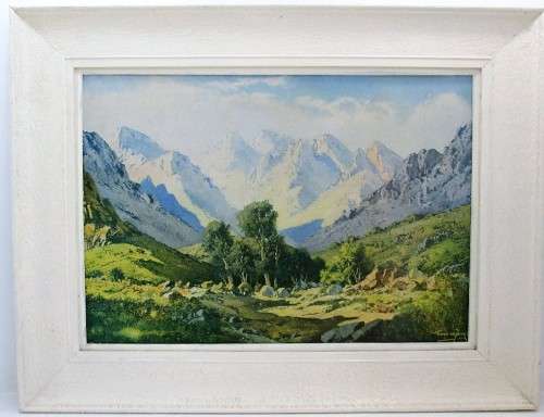 Attractive Tinus de Jongh Print In A Vintage Frame - 61cm/48cm