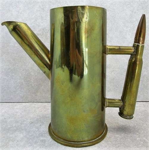 Superb Example Of Trench Art Teapot/Mug - Height 16cm; Base Diameter 8cm