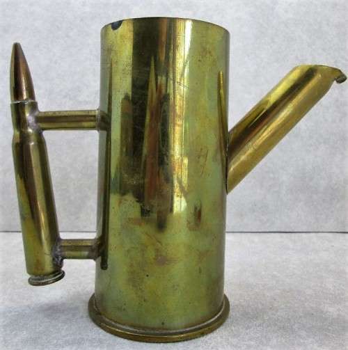 Superb Example Of Trench Art Teapot/Mug - Height 15,5cm; Base Diameter 8cm
