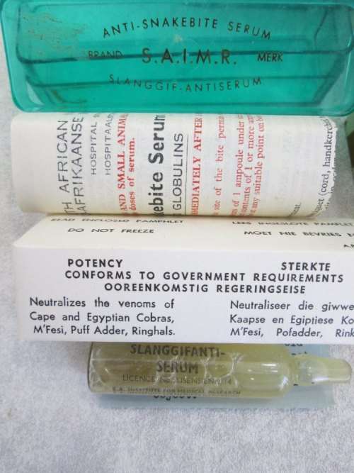 c1970's SAIMR Snake-Bite Outfit/Slangteengif Uitrusting - Tin+ Unused Contents (NB Expired!!!)
