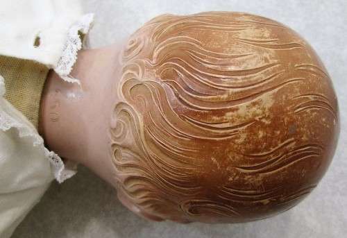 Old Bisque Doll (550), Lovely Two Tone Blue Eyes - Length 51cm; Needs Restoration