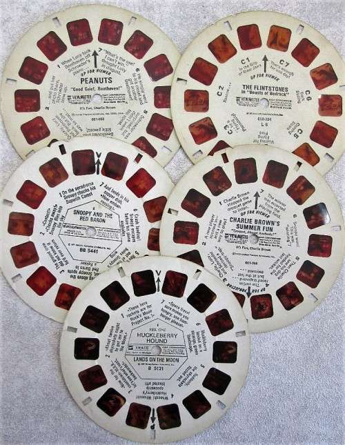 5X Vintage Assorted Cartoon GAF View-Master Reels