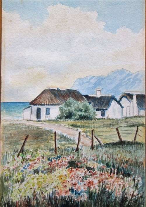 Gorgeous G Dellow Watercolour Pasted On Board - Size: 26cm/17,5cm
