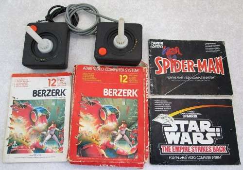 Atari Controllers, Damaged + Atari Game Boxes - No Games - To Use For Parts