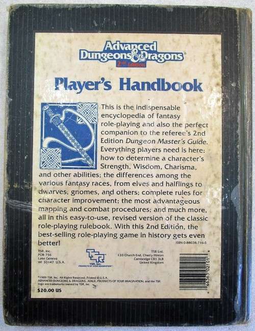 Advanced Dungeons & Dragons Player's Handbook, 2nd Edition - David "Zeb" Cook, 1989