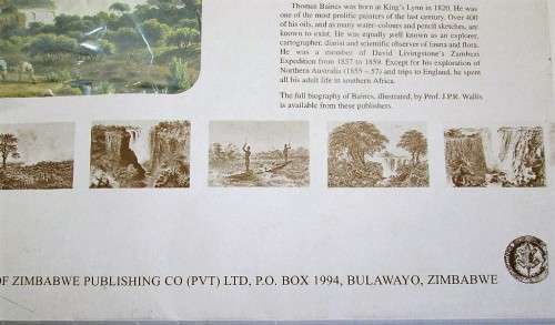 The Victoria Falls - Zambezi River - Full Set Thomas Bainbridge Lithographs, Books Of Zimbabwe, 1994