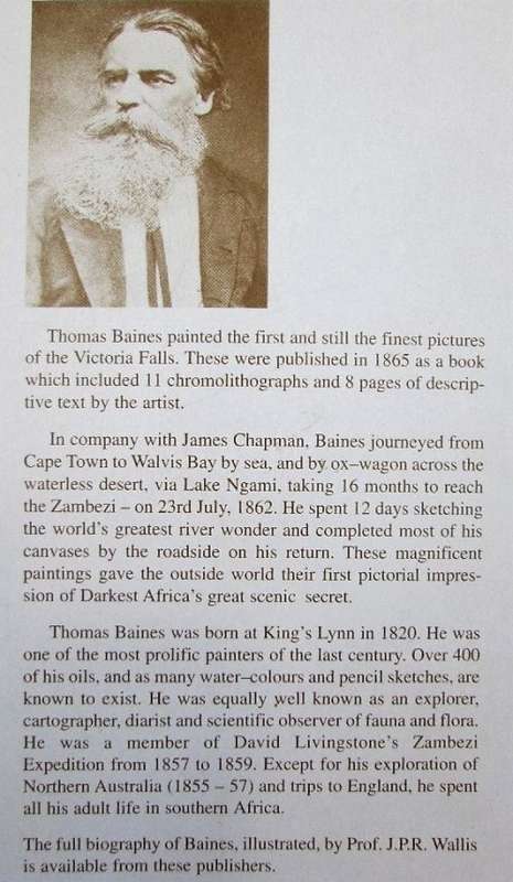 The Victoria Falls - Zambezi River - Full Set Thomas Bainbridge Lithographs, Books Of Zimbabwe, 1994