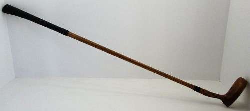 RARE!!! VINTAGE ALL WOOD BRONTY CHARGER PUTTER - BRASS BASE GOLF CLUB