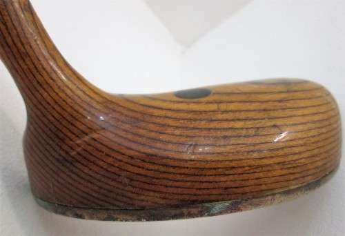 RARE!!! VINTAGE ALL WOOD BRONTY CHARGER PUTTER - BRASS BASE GOLF CLUB