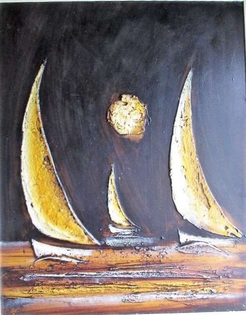 Original LARGE Retro Oil Painting - Total Size: 92,5cm/77cm - Excellent Condition!