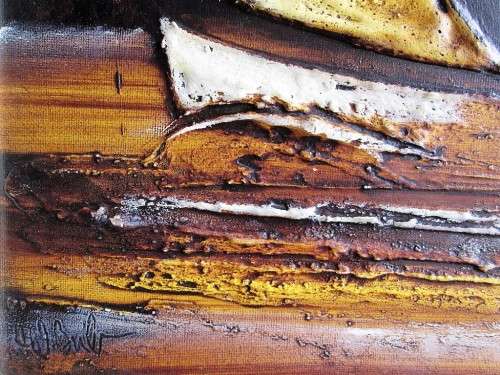 Original LARGE Retro Oil Painting - Total Size: 92,5cm/77cm - Excellent Condition!