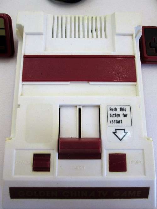 Vintage Golden China TV Game Console + Controllers