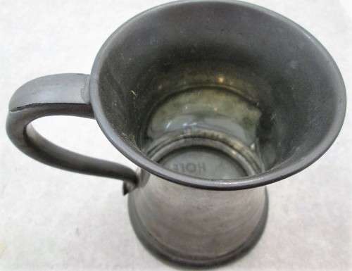 Glass Bottomed (Inscribed The 19th Hole) SS Southern Cross Souvenir Metal Mug - 13,5cm/14cm/10cm