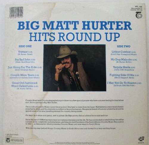 Matt Hurter - Hits Round Up - Trutone, 1991 - South African Music, Autographed