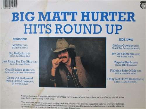 Matt Hurter - Hits Round Up - Trutone, 1991 - South African Music, Autographed