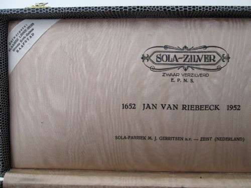 1652-1952 Jan Van Riebeeck Boxed Spoon/Fork Set - Solafabriek MJ Gerritsen NV Zeist, Nederland