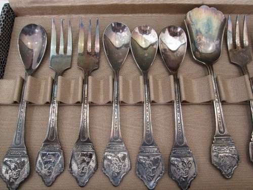 1652-1952 Jan Van Riebeeck Boxed Spoon/Fork Set - Solafabriek MJ Gerritsen NV Zeist, Nederland