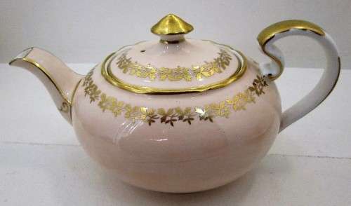 Aynsley, England Bone China Teapot + Various, Delicate Peach & Gold!