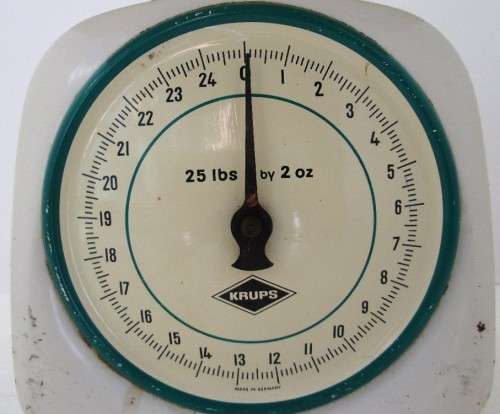 Vintage Krups 25lbs by 2 oz Kitchen Scale - 23cm/24,5cm/15cm