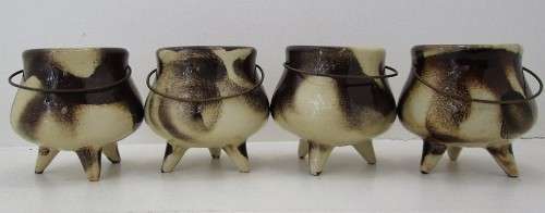 Gorgeous Set Of Kruger Park Ceramic Potjies - 7,5cm/9cm Each