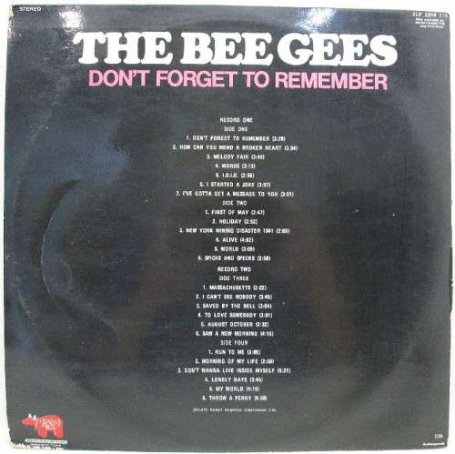 The Bee Gees - Don't Forget To Remember - RSO, 1975 - 2658 115 - Double Album