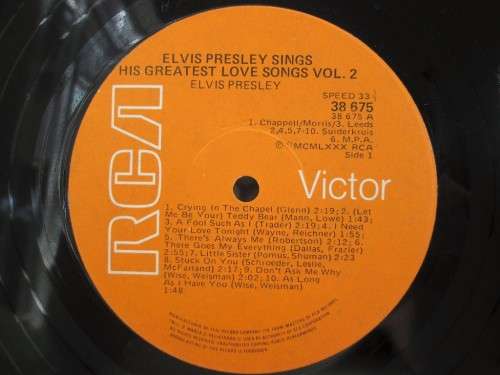 Elvis Presley - Sings His Greatest Love Songs Vol.2 - RCA Victor, 1980 - 38 675 - Zimbabwe Pressing