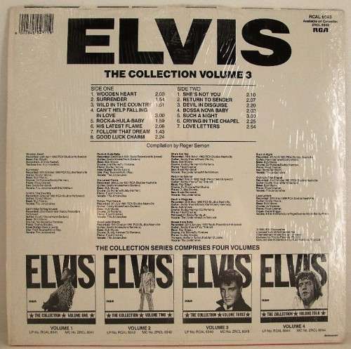Elvis - Elvis: The Collection Vol.3 - RCA Victor, 1984 - RCAL 6043 - SA Pressing