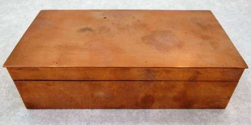 LOVELY!!! Copper & Wood Cigarette Box Made In Rhodesia - 18cm/9,5cm/5cm
