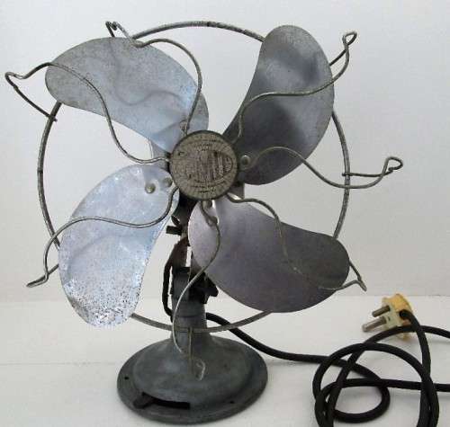 Vintage 1950's Steam Punk/Industrial Metal Limit Fan, Made In England - Working! - Height 36cm