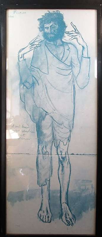"Le Fou" Picasso Print Framed Behind Glass - 67cm/28cm