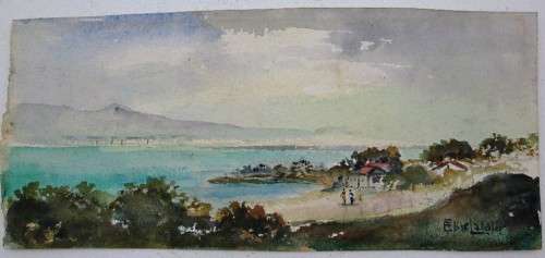 Small Original Watercolour Painting Signed Elise Laidler - 27,5cm/22,5cm