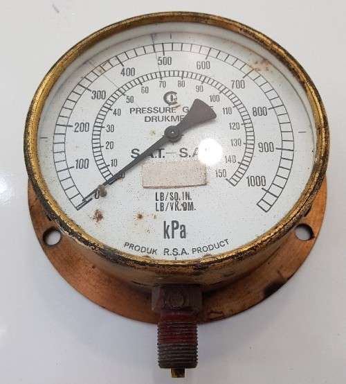 Vintage SAT-SAV KPA Pressure Gauge, RSA