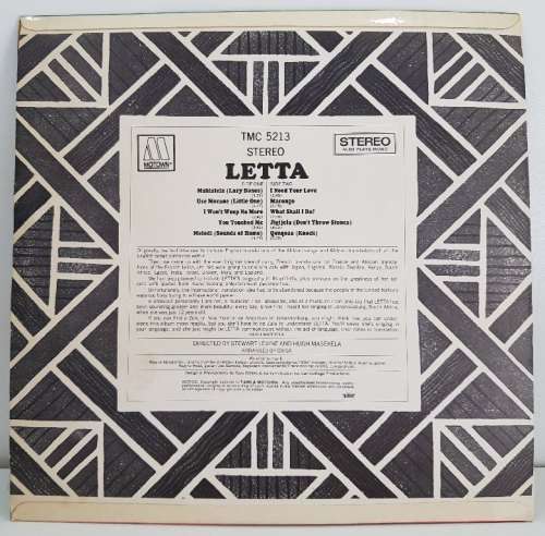 Letta Mbula - Letta - Tamla Motown, 1970 - TMC 5213