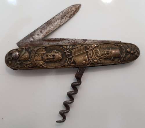 Boer War Richards, Sheffield Military Commemorative Pocket Knife With Kruger & De Wet - Length 9cm