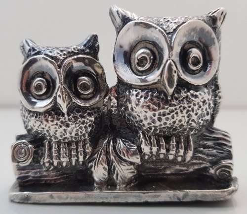Gorgeous 925 Silver Owl Ornament -  7cm/6,5cm/2,5cm, 68g