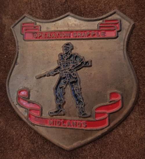 Fantastic Leather & Metal Bush War Wall Hanging - 70cm/10cm
